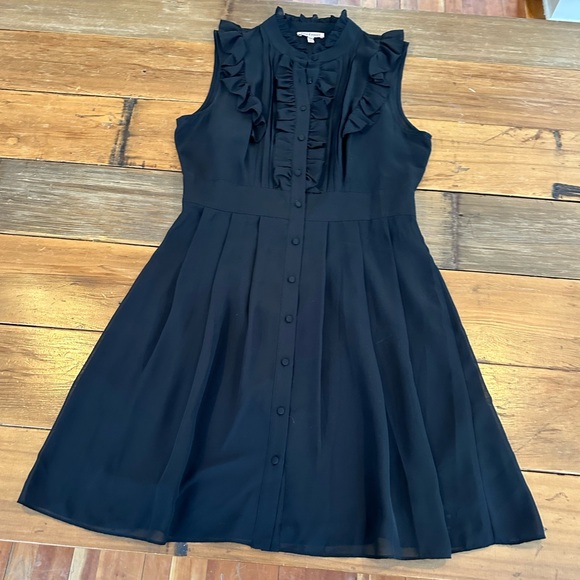 Juicy Couture Black Sleeveless Ruffle Front Button Down Mini Dress Size 8 - Picture 1 of 7
